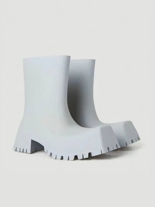Balenciaga Square Toe Rubber Rain Boots Grey