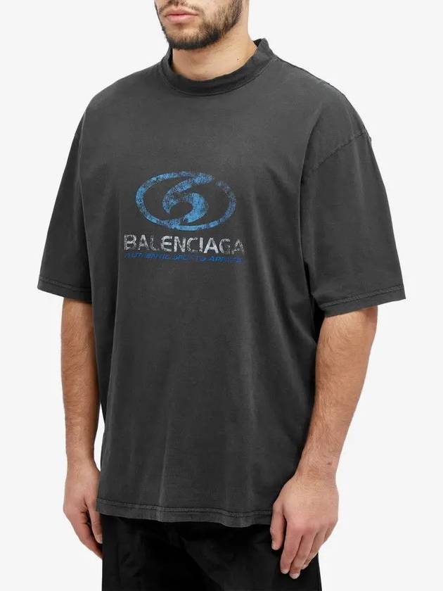 Balenciaga Surfer Medium Fit Short Sleeve T-Shirt Navy