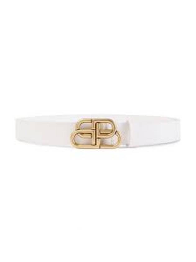 Balenciaga BB Buckle Belt White