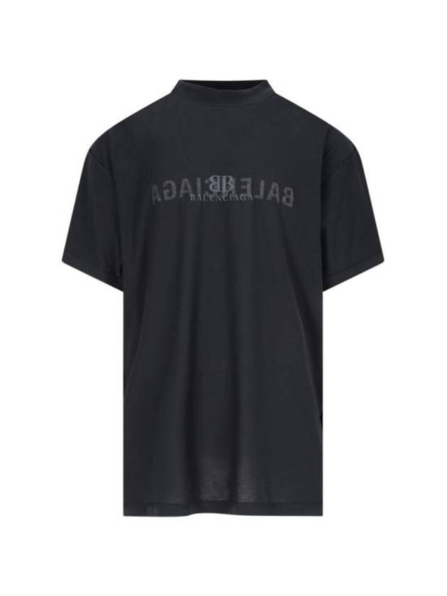 Balenciaga Logo Print Short Sleeve T-Shirt Black
