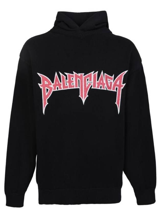 Balenciaga Logo Hoodie Black