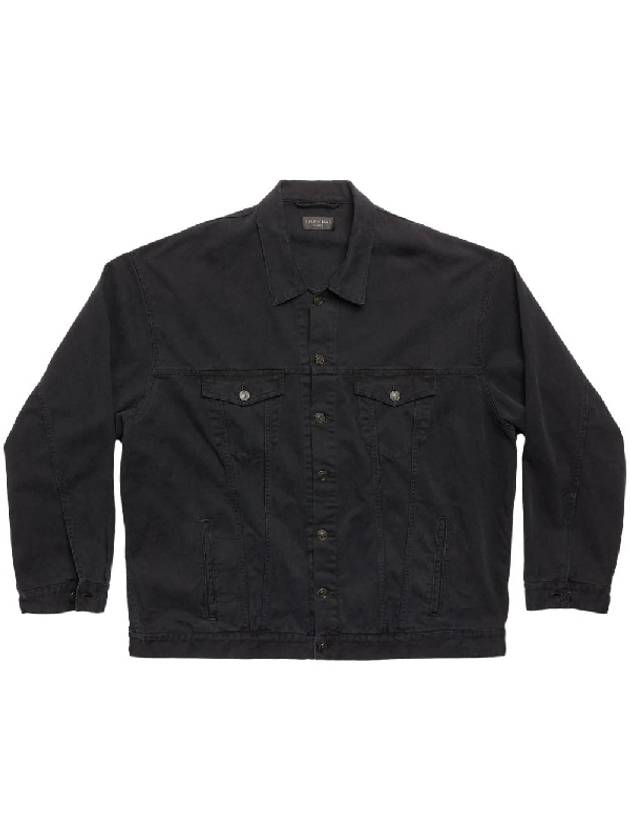 Balenciaga Back Taped Denim Jacket Black