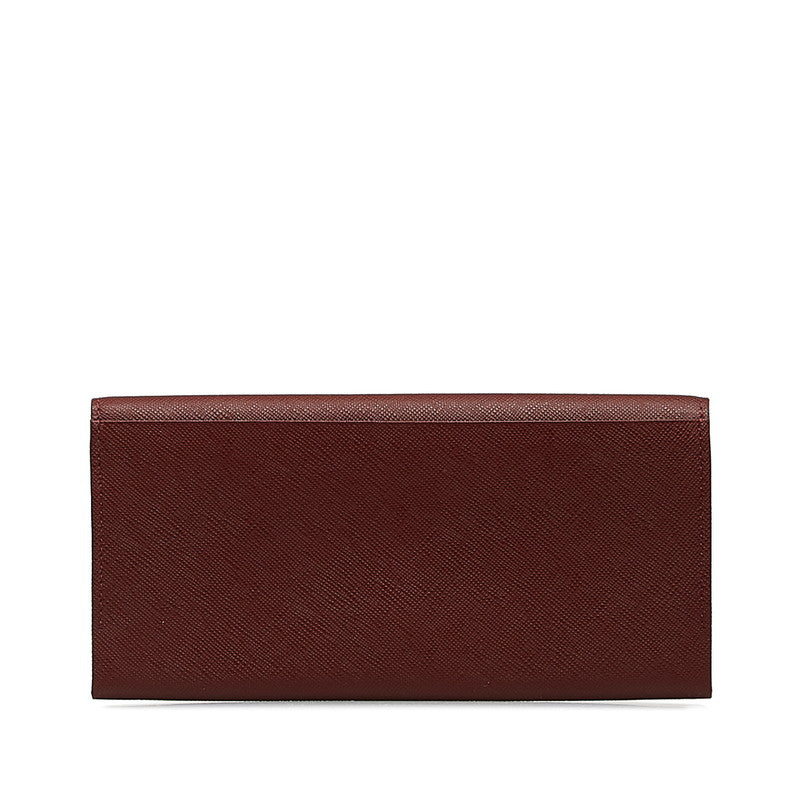 Burberry New Check Long Wallet Wine Red Bordeaux Leather Ladies
