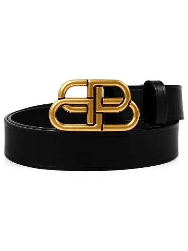 Balenciaga BB Buckle Belt Black Gold