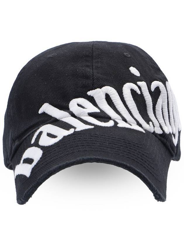 Balenciaga diagonal logo ball cap black