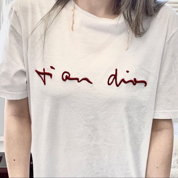 DIOR White embroidery T-shirt
