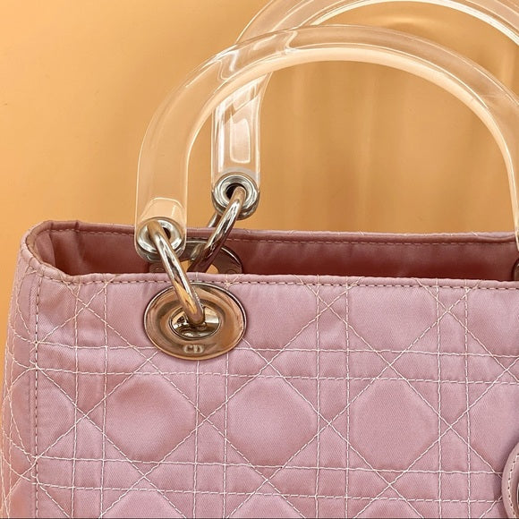 Lady Dior pink cloth bag