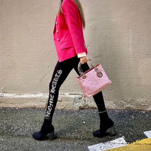 Lady Dior pink cloth bag