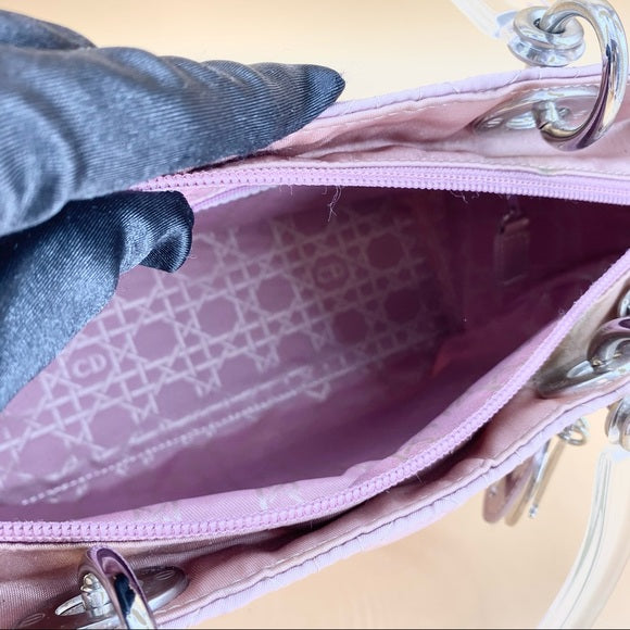 Lady Dior pink cloth bag