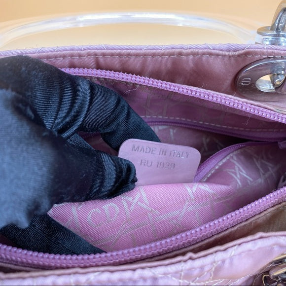 Lady Dior pink cloth bag