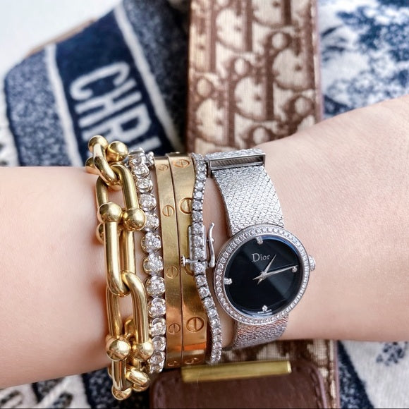 La D de Dior Satine diamond watch