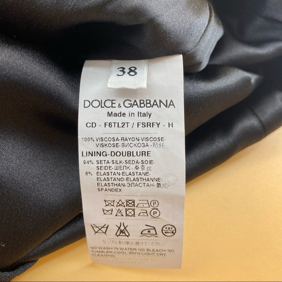 Dolce & Gabbana drawing print black dress