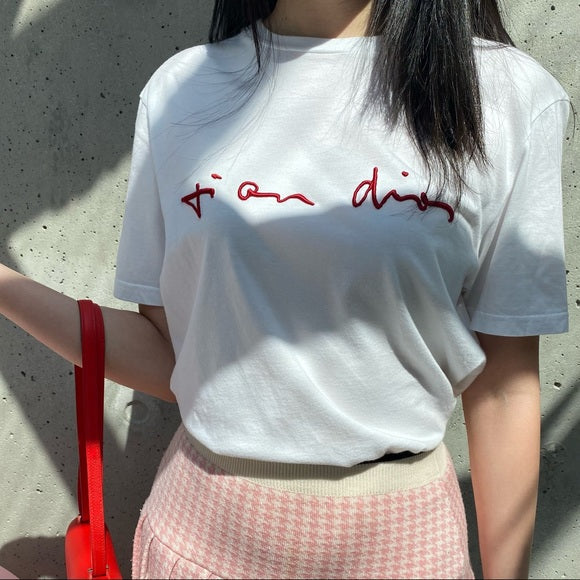 DIOR White embroidery T-shirt