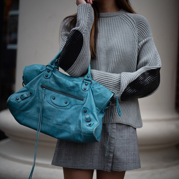 BALENCIAGA Blue city bag