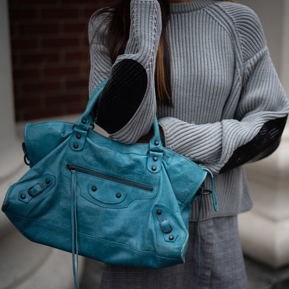 BALENCIAGA Blue city bag