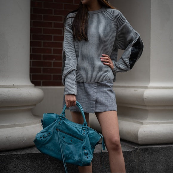 BALENCIAGA Blue city bag