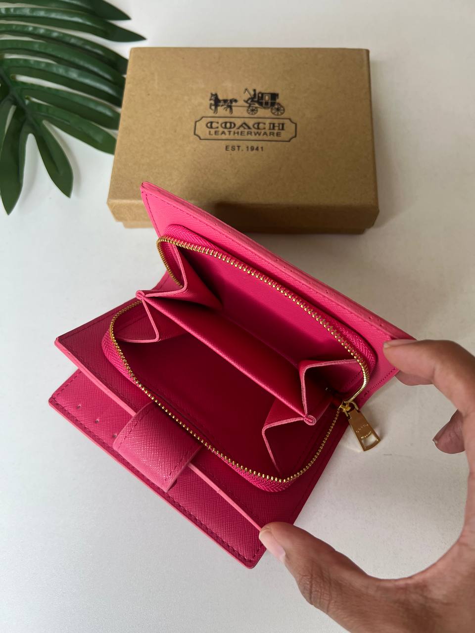 Coach Medium Corner Zip Wallet In Signature Canvas