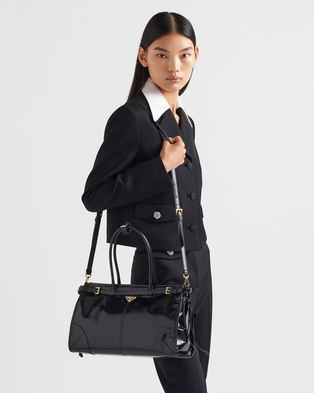 Prada Bonnie Large Leather Handbag