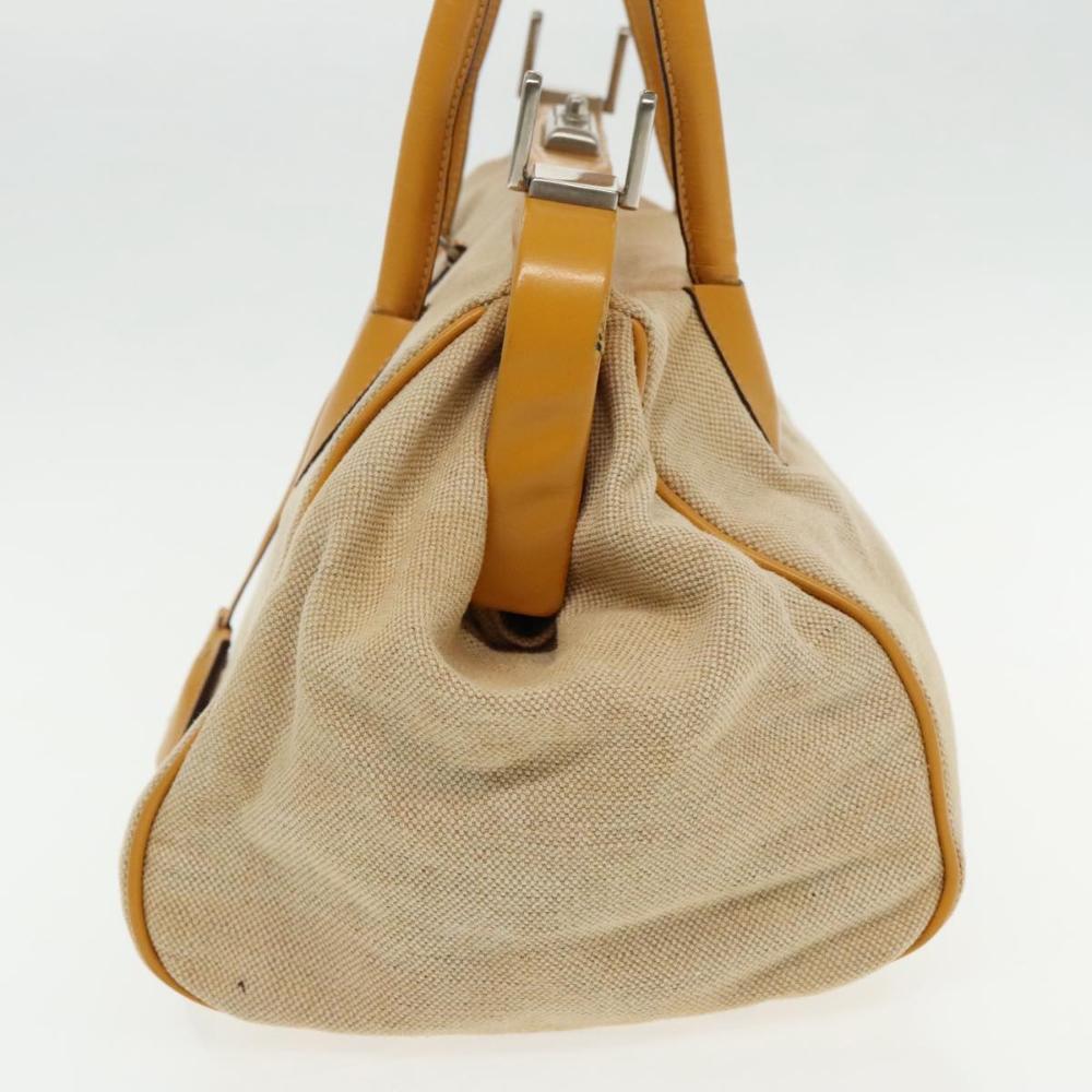 Beige Canvas Prada Handbag