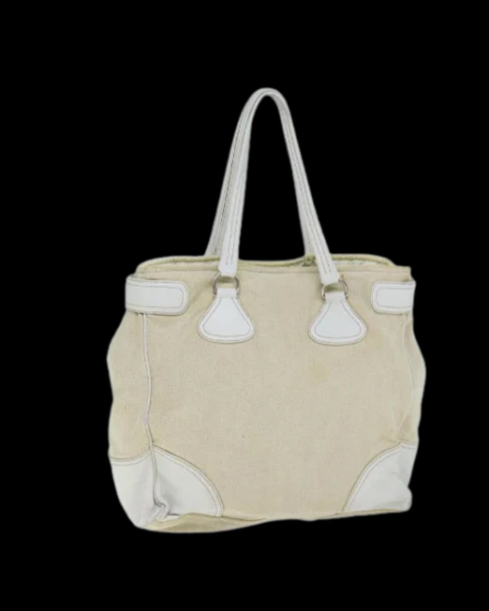 Beige Canvas Prada Tote