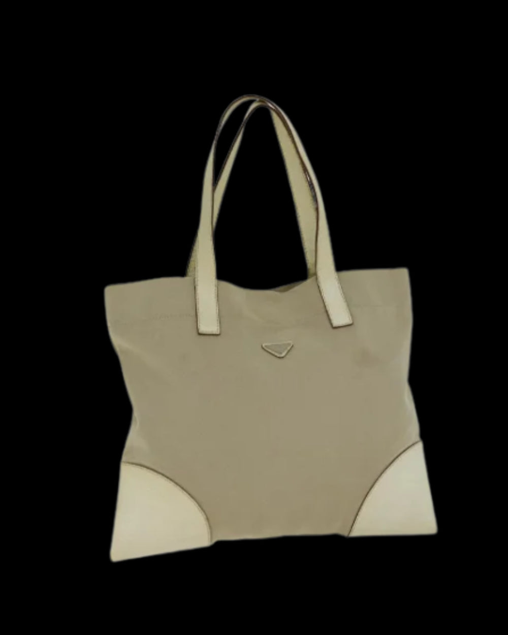 Beige Canvas Prada Tote
