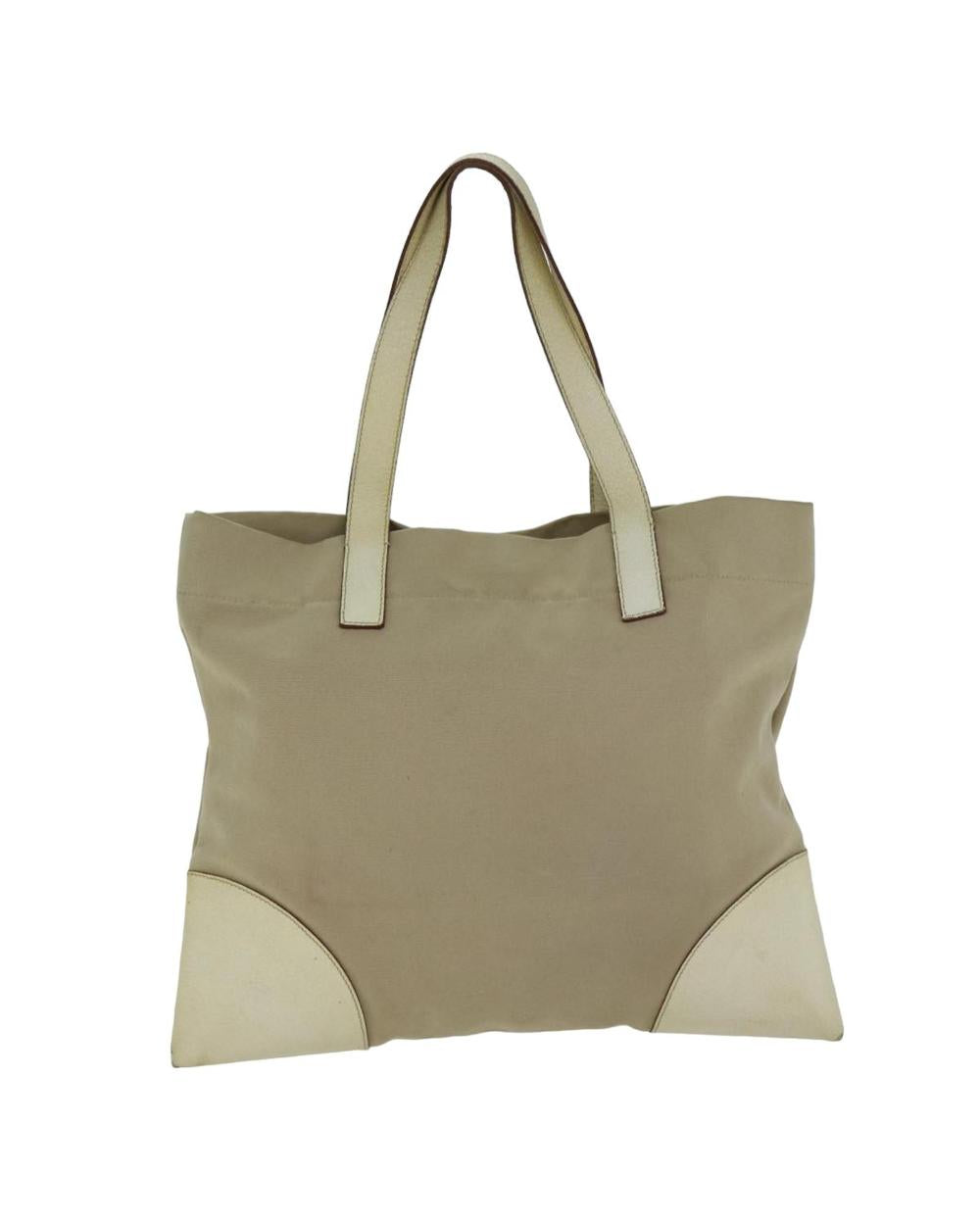 Beige Canvas Prada Tote