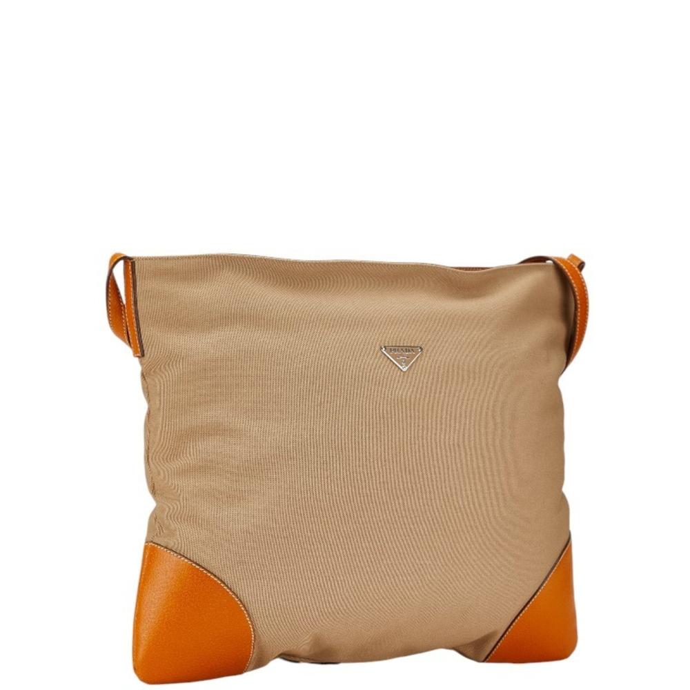 Beige Canvas Prada Tote