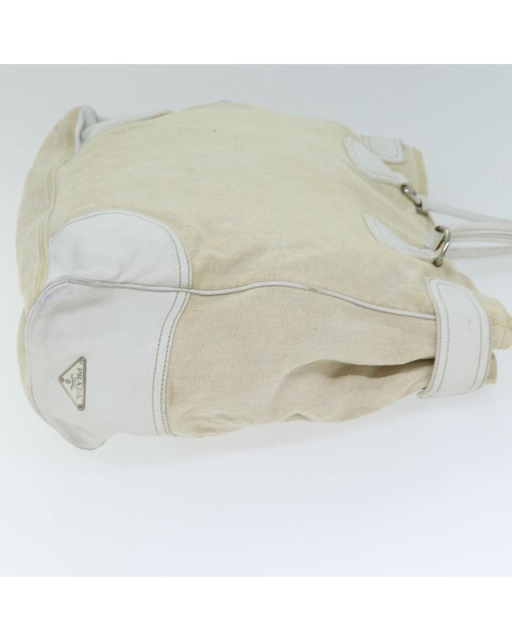 Beige Canvas Prada Tote