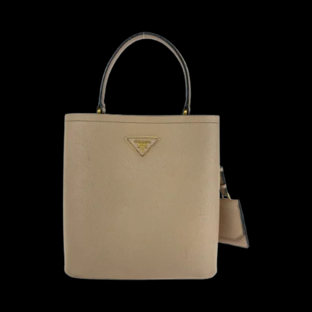 Beige Leather Prada Handbag