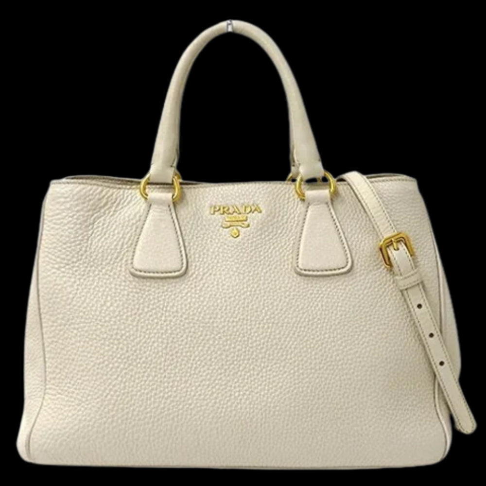 Beige Leather Prada Tote