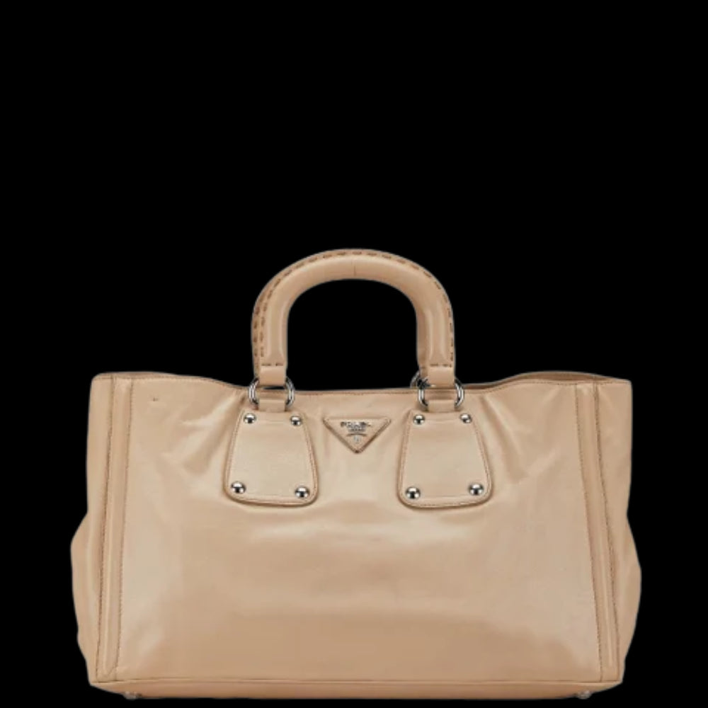 Beige Leather Prada Handbag