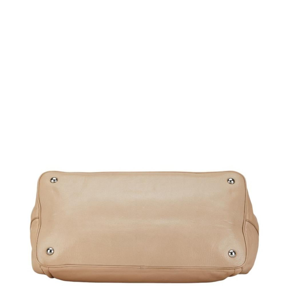 Beige Leather Prada Handbag