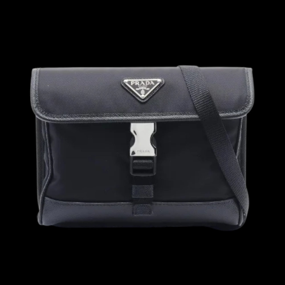 Black Canvas Prada Shoulder Bag