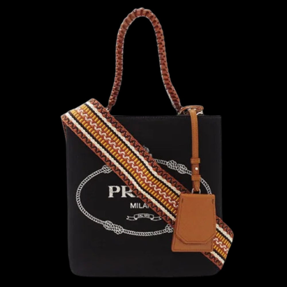 Black Canvas Prada Shoulder Bag