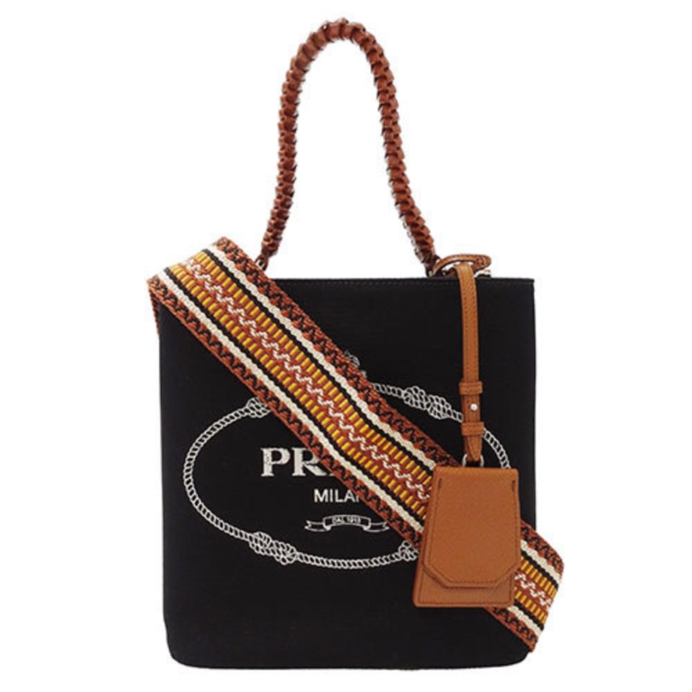 Black Canvas Prada Shoulder Bag