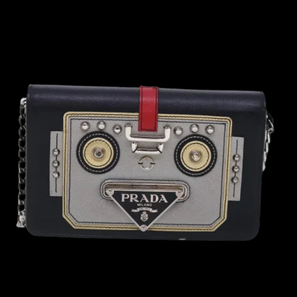 Black Leather Prada Crossbody Bag