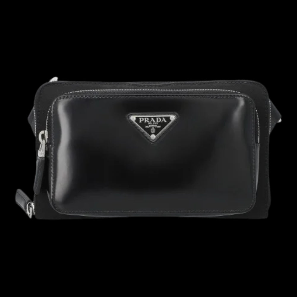 Black Leather Prada Crossbody Bag