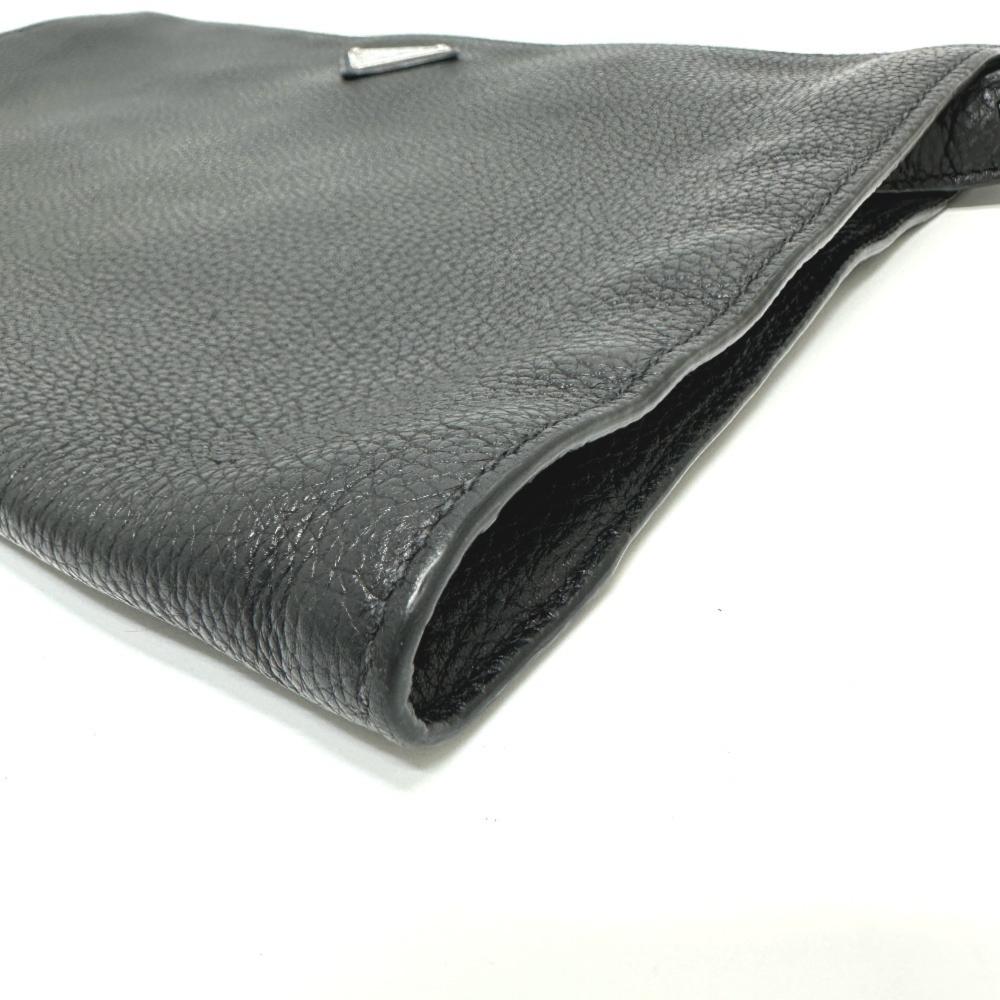 Black Leather Prada Clutch
