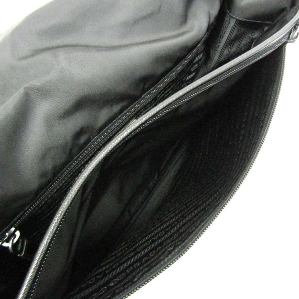 Black Leather Prada Messenger Bag