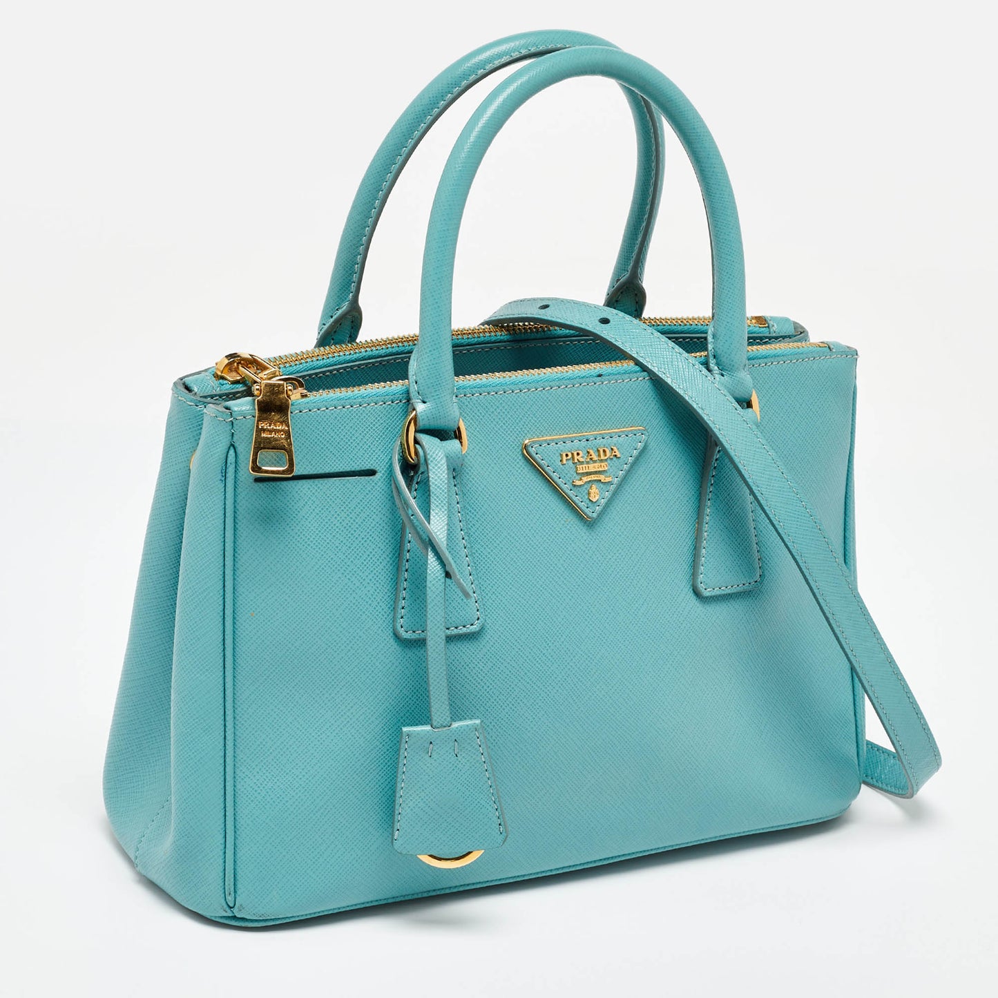 Blue Fabric Prada Tote