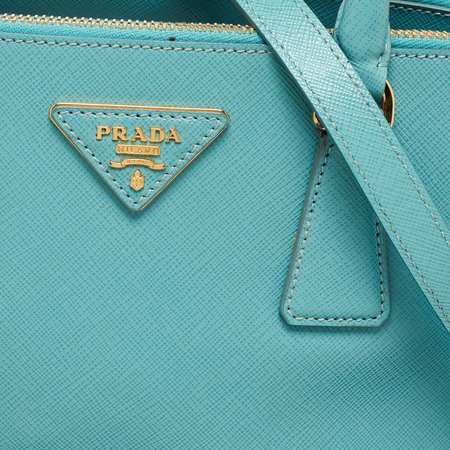 Blue Fabric Prada Tote