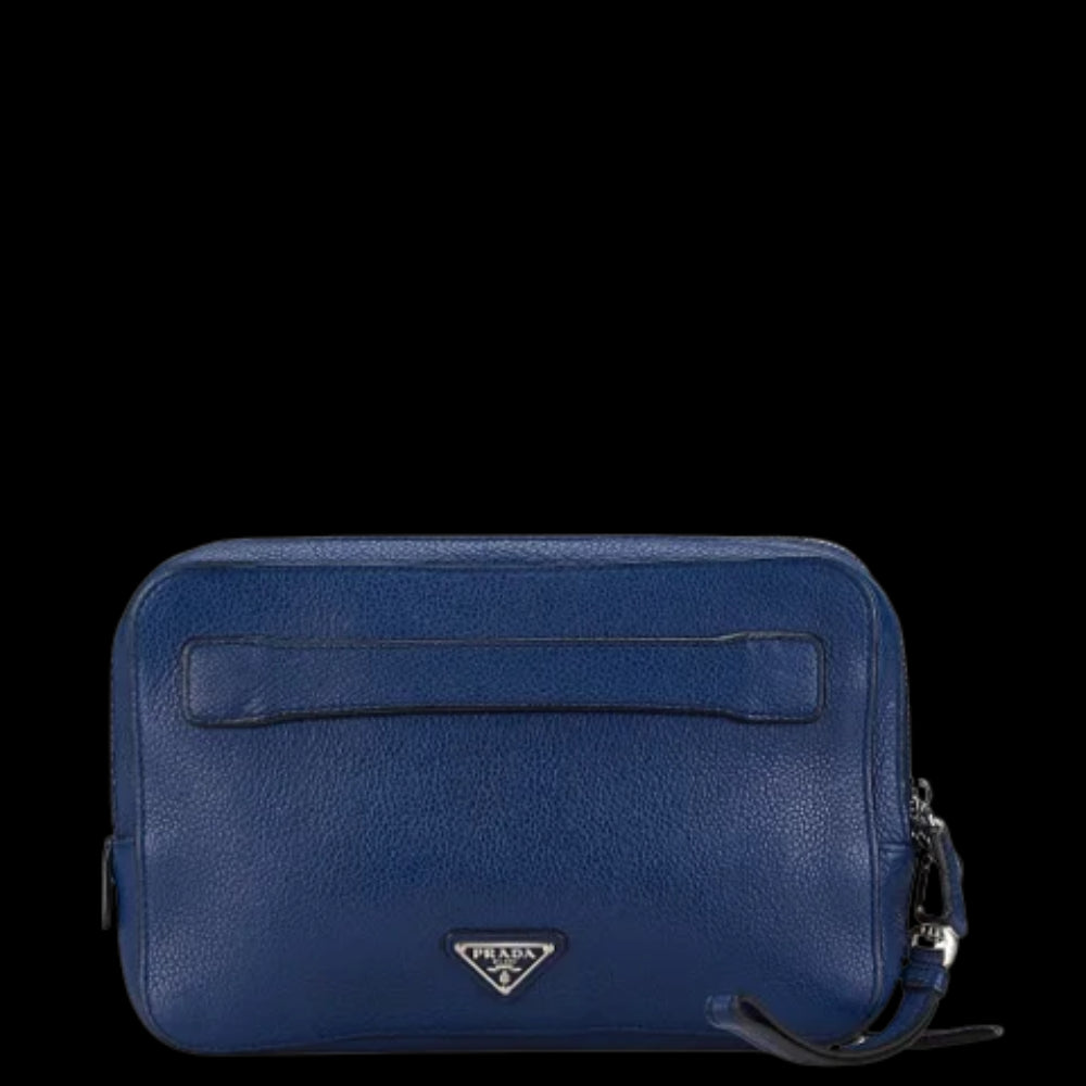 Blue Leather Prada Clutch