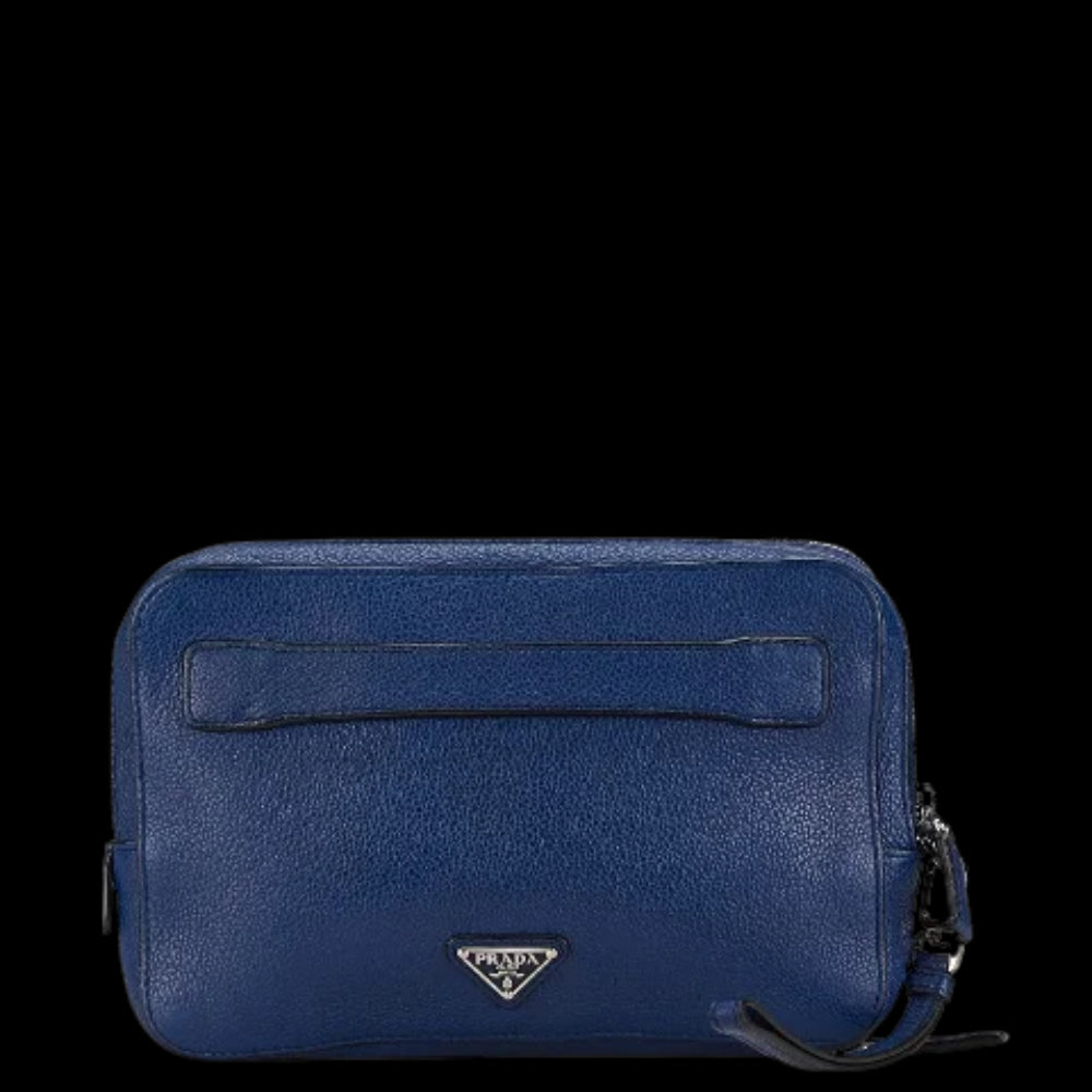 Blue Leather Prada Clutch
