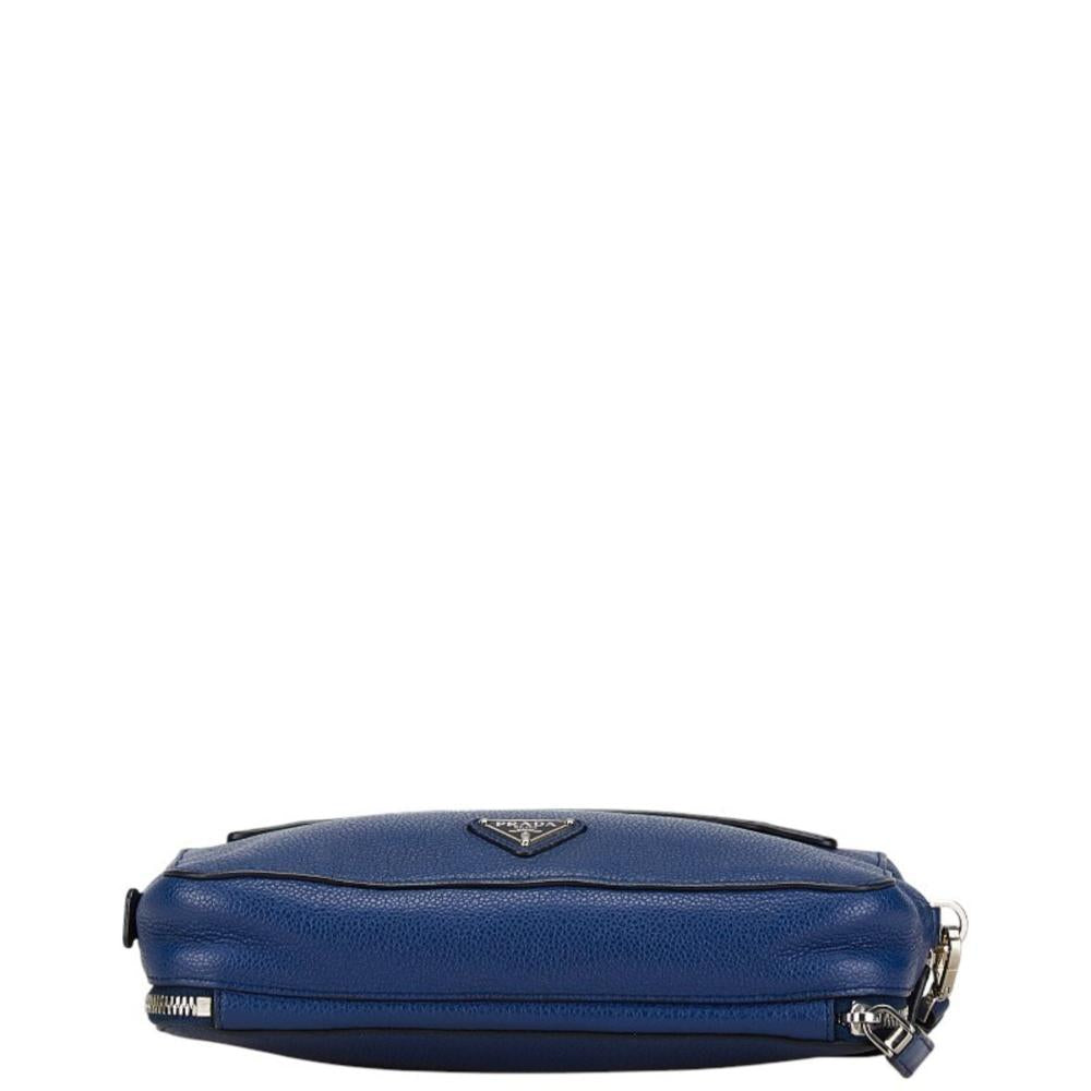 Blue Leather Prada Clutch