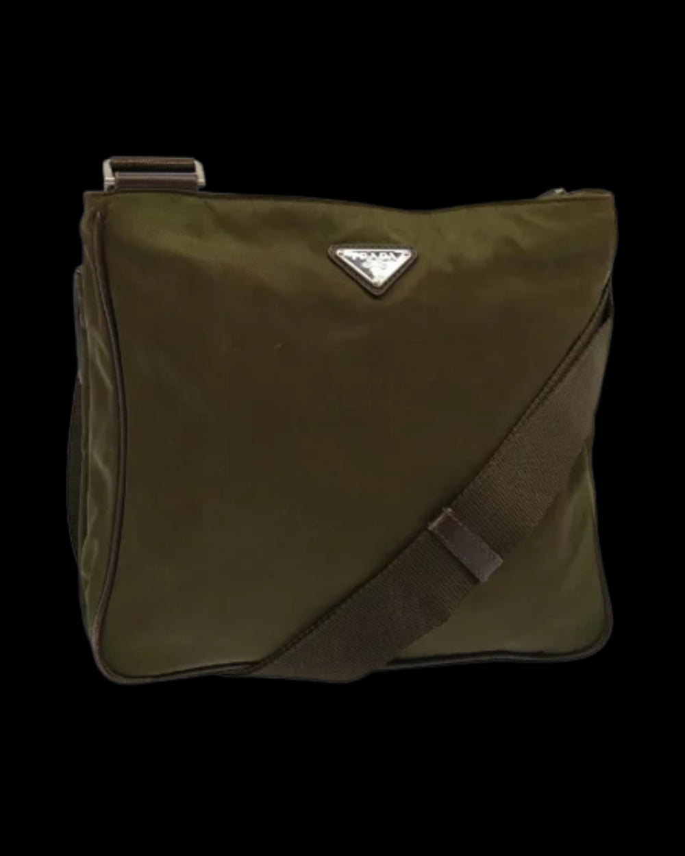 Brown Fabric Prada Shoulder Bag