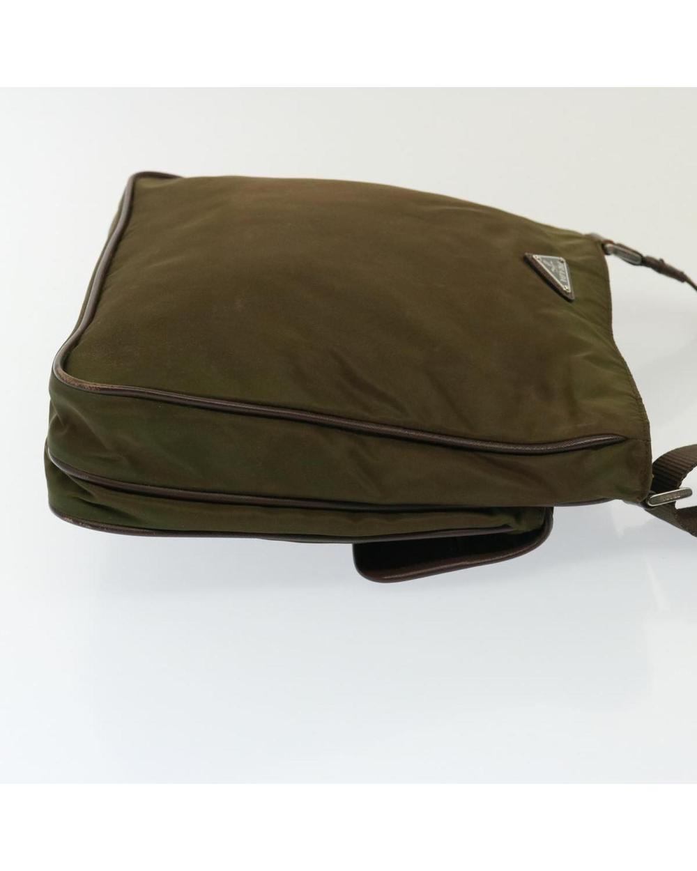 Brown Fabric Prada Shoulder Bag