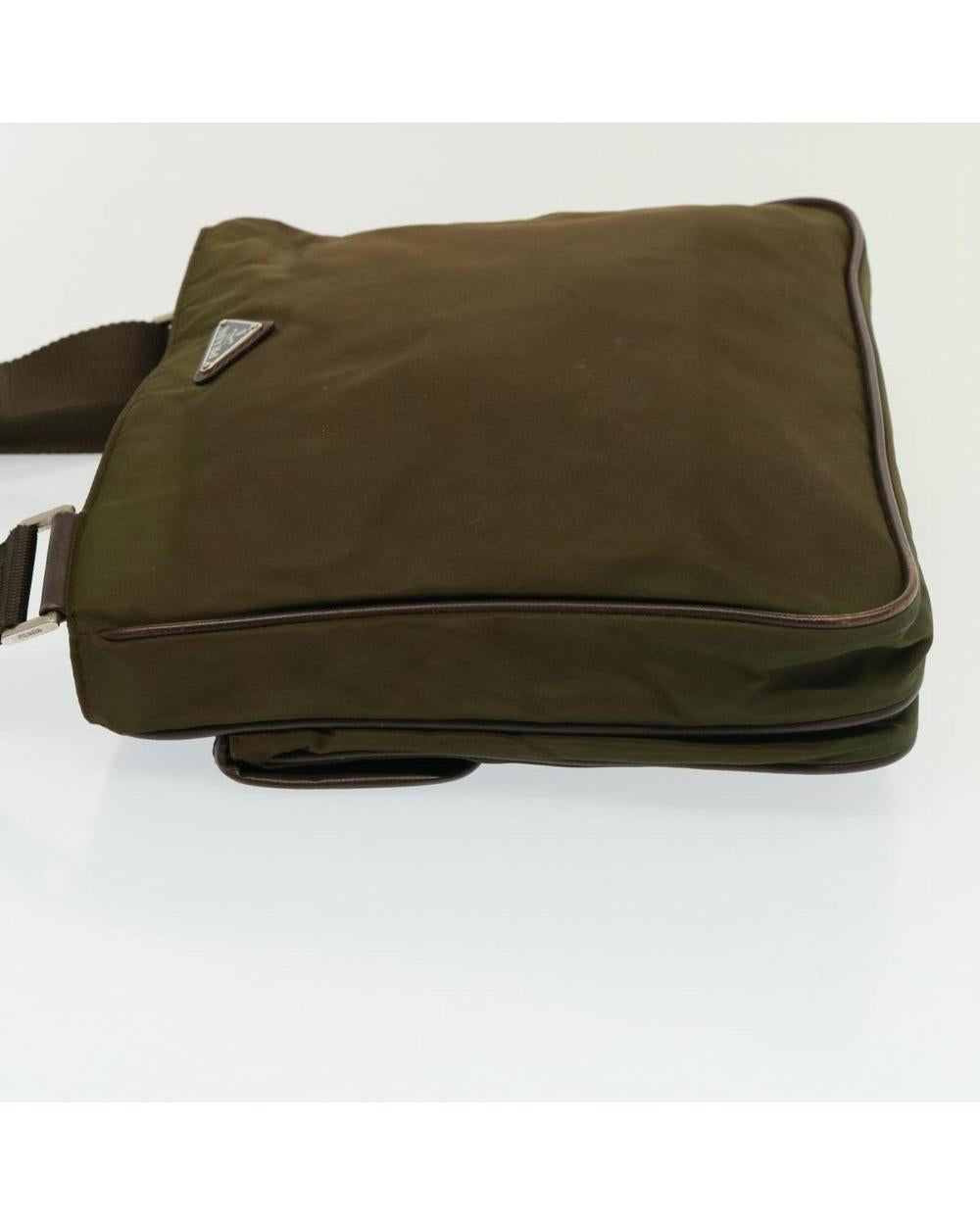 Brown Fabric Prada Shoulder Bag