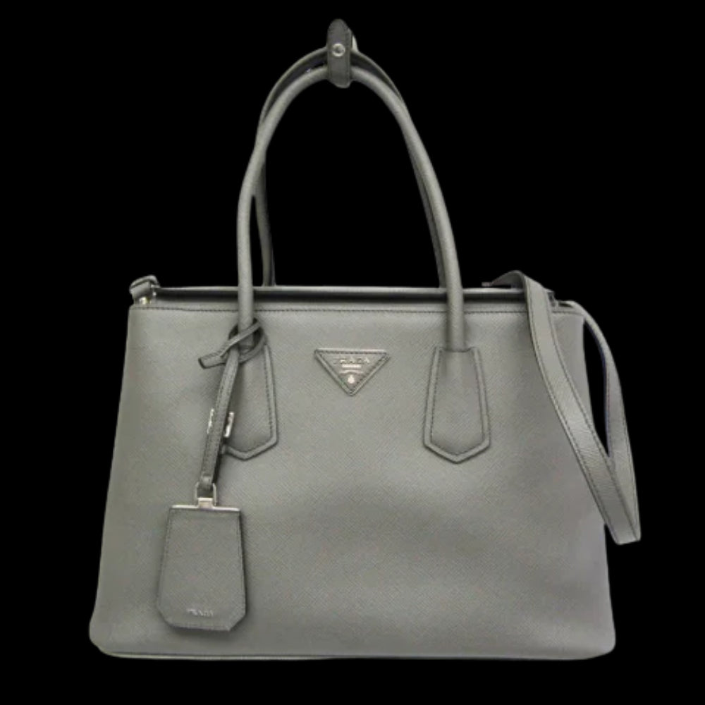 Grey Fabric Prada Handbag