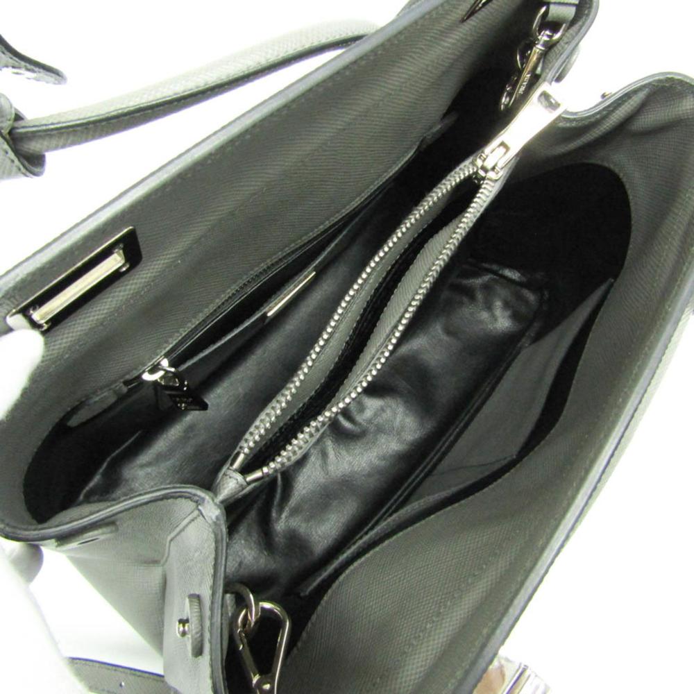 Grey Fabric Prada Handbag