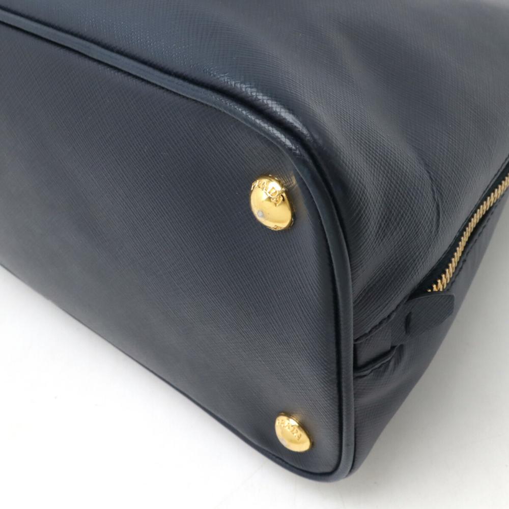 Navy Leather Prada Handbag